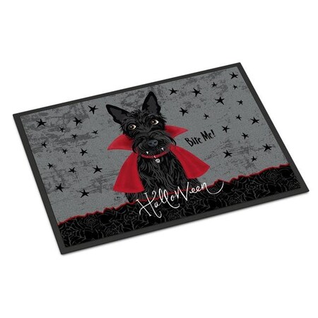 Carolines Treasures Carolines Treasures VHA3037MAT 18 x 27 in. Halloween Vampire Scottie Indoor or Outdoor Mat VHA3037MAT